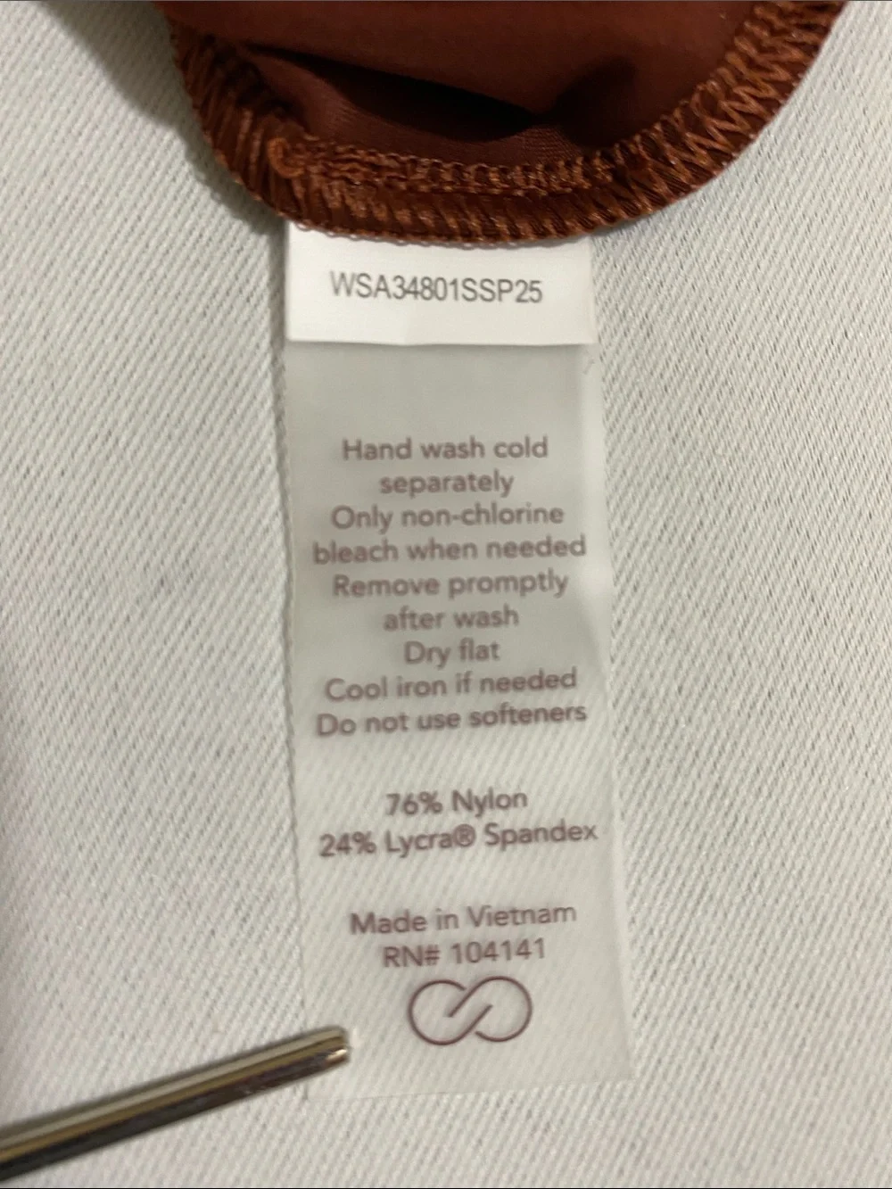 CALIA Shiny Brown Ruched Long Sleeve Rash Guard Swim Top UPF 50 Women's Size XL